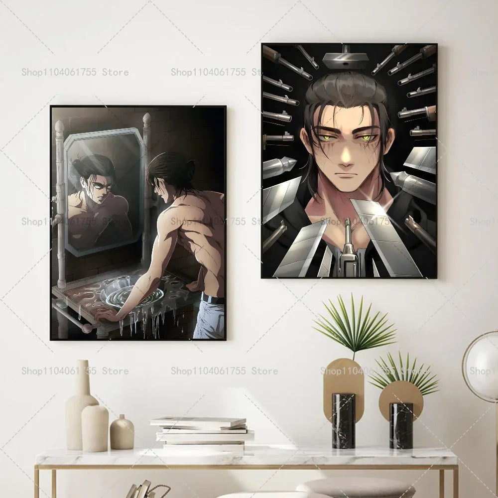 Attack on Titan Eren Yeager Anime Poster – Waterproof Wall Sticker