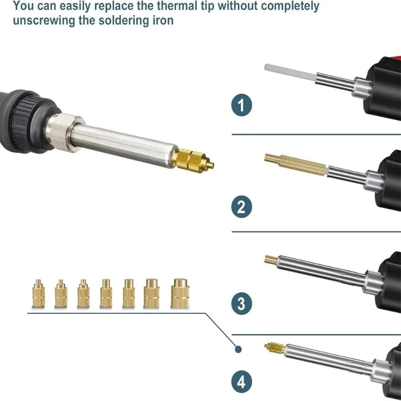 Heat Set Insert Tips M2–M6 | Brass Soldering Kit for 3D Printing