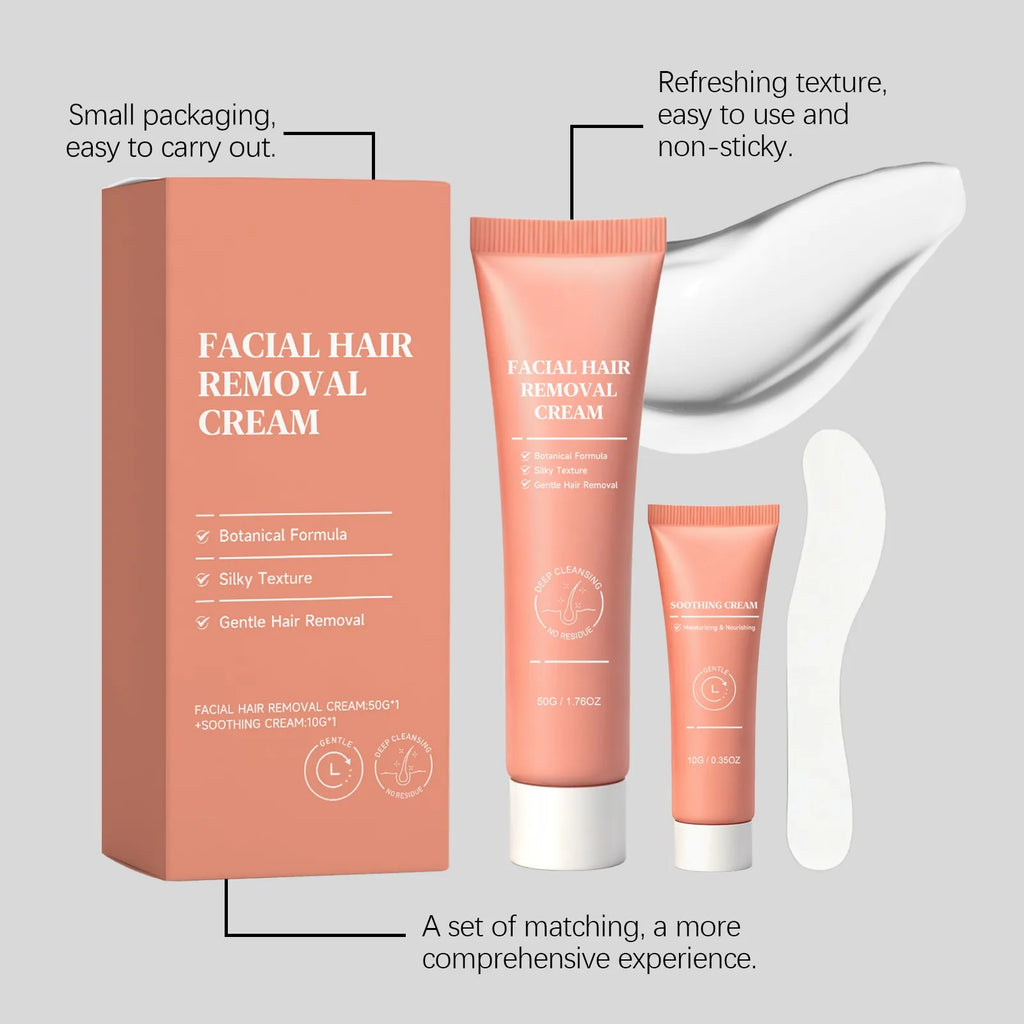 Facial Hair Removal Cream Kit – Gentle Formula for Women 50g
