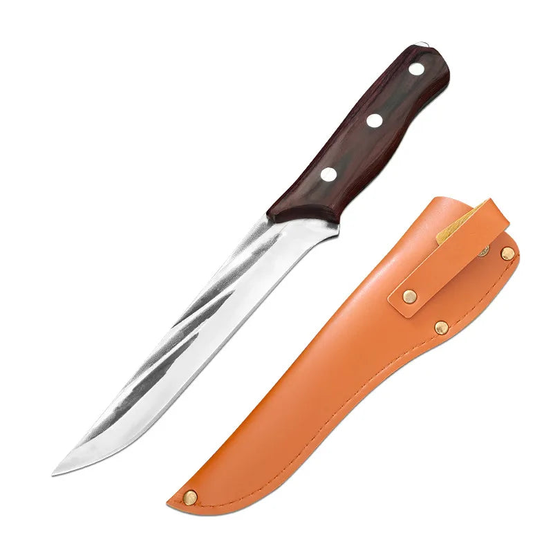 Hand-Forged High-Carbon Steel Boning Knife – Wood Handle