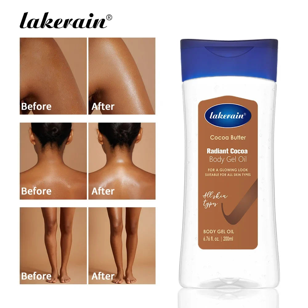 Lakerain Cocoa Body Oil Gel – Moisturizer for Dry Skin 200ml