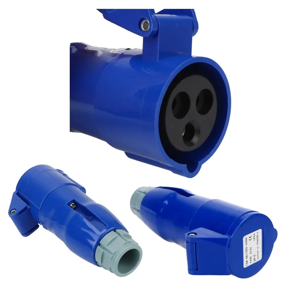 Waterproof 16A 240V Flush Hook-Up Plug Socket for RV & Marine
