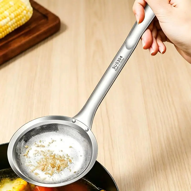 316 Stainless Steel Fine Mesh Skimmer Spoon | Fat & Foam Strainer