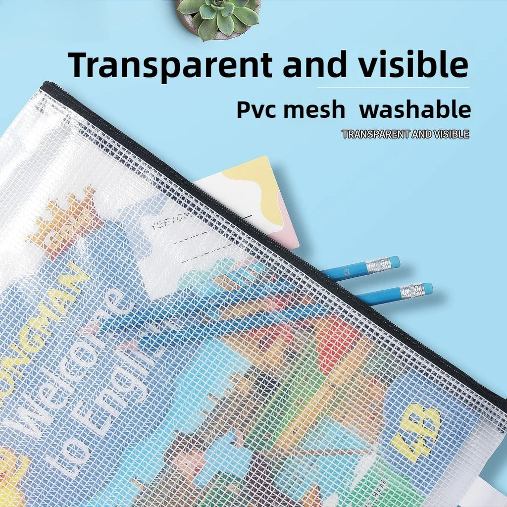 A4 Clear Zipper Pouch – Waterproof Document & Craft Organizer
