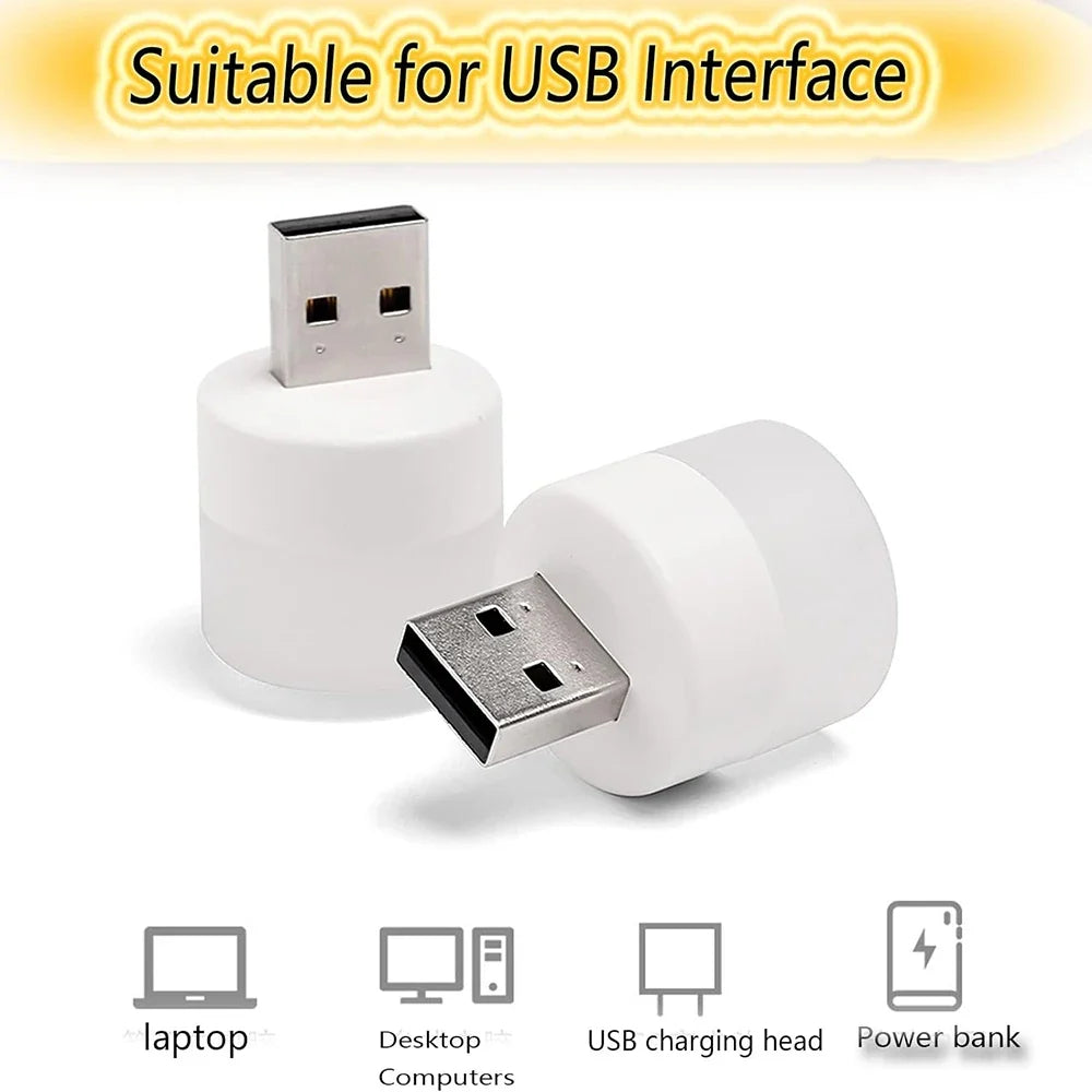 Mini USB LED Night Light – Warm White Eye Protection Lamp