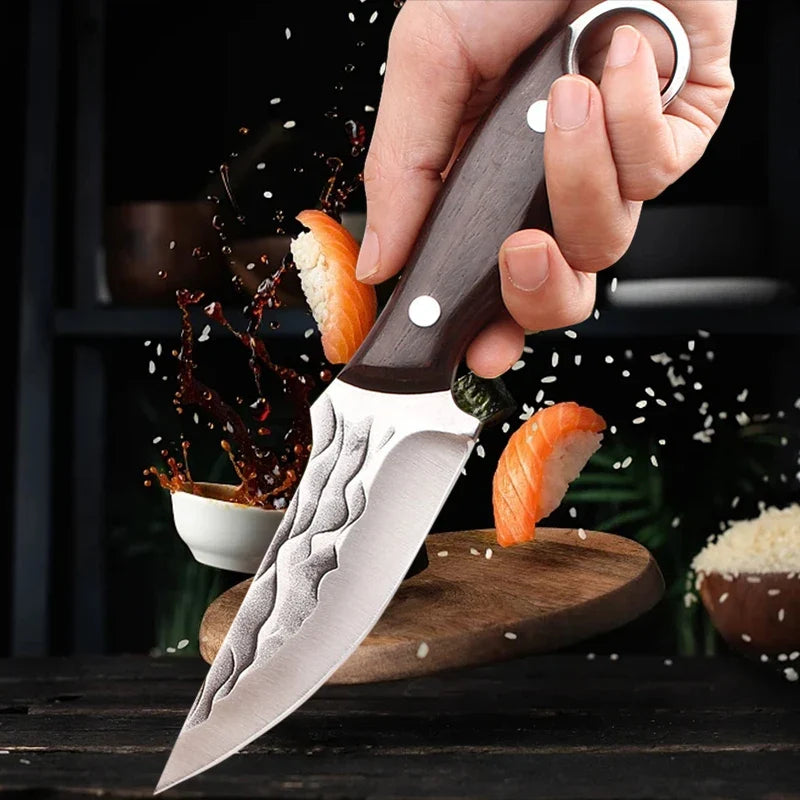 Wood Handle Full Tang Boning Knife – Stainless Steel Chef Knife