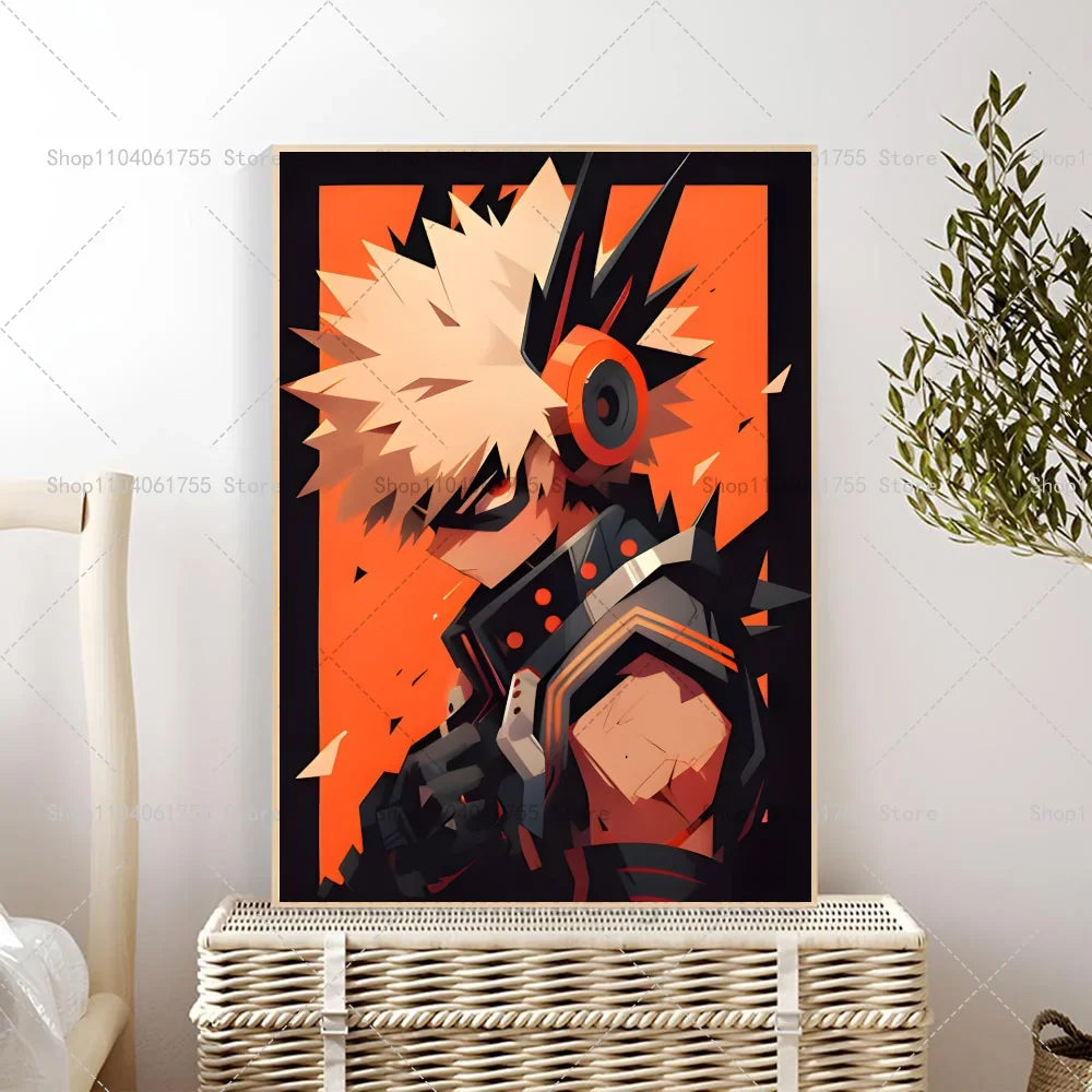 My Hero Academia Bakugo Anime Wall Poster Self-Adhesive Sticker