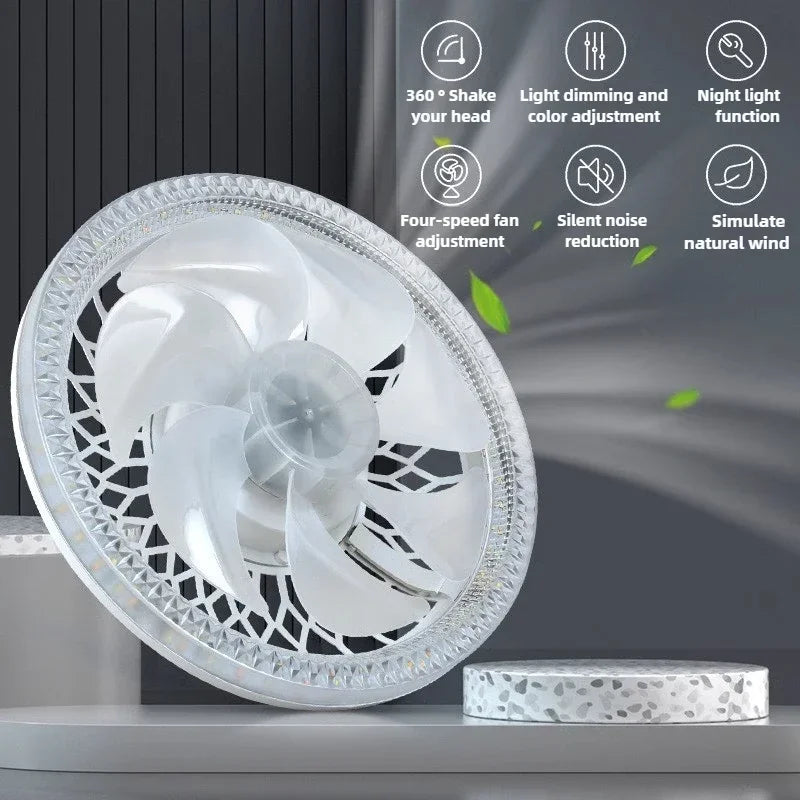 Silent LED Ceiling Fan with Light & Remote – Dimmable E27