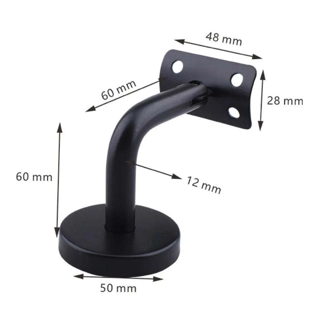 Stainless Steel Stair Handrail Wall Bracket – Black Bannister Support