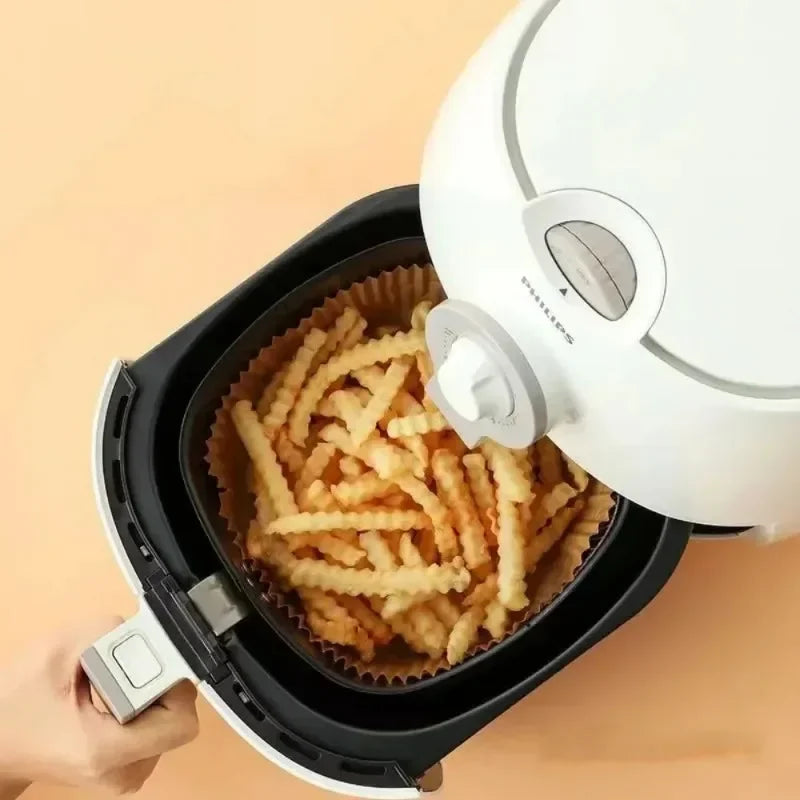 50-Pack Air Fryer Liner Paper – Non-Stick Food Grade Baking Pads