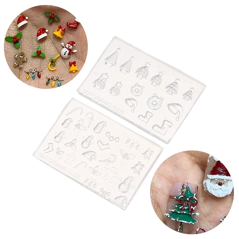 3D Christmas Silicone Nail Mold – DIY Nail Art Template