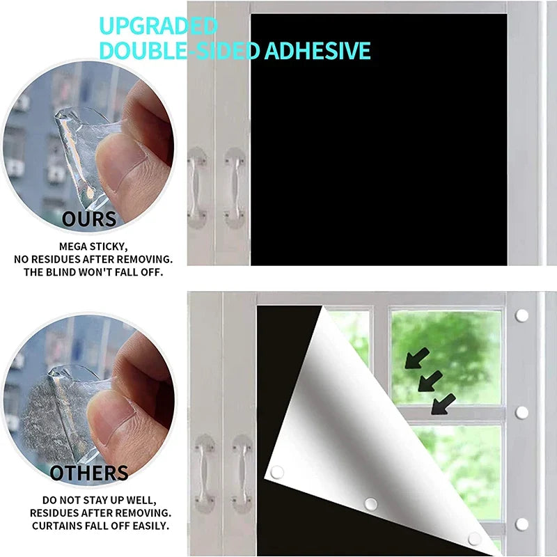Self-Adhesive Pleated Blinds – Half Blackout Window Shades