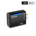 240W GaN 5-Port USB-C Fast Charger | QC3.0 PD Wall Adapter