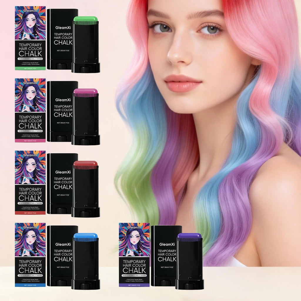 Temporary Hair Color Chalk Wax Stick – 5 Shades, Easy Wash