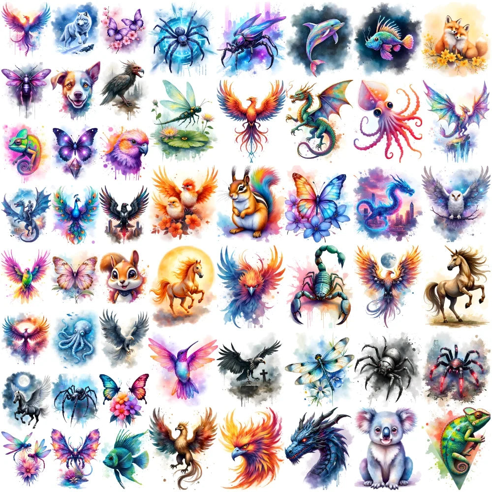 63pcs Waterproof Temporary Tattoo Stickers – Kids & Adults