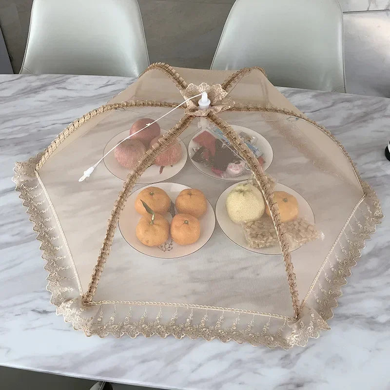 Folding Food Mesh Cover Tent – Umbrella Bug Guard for Table