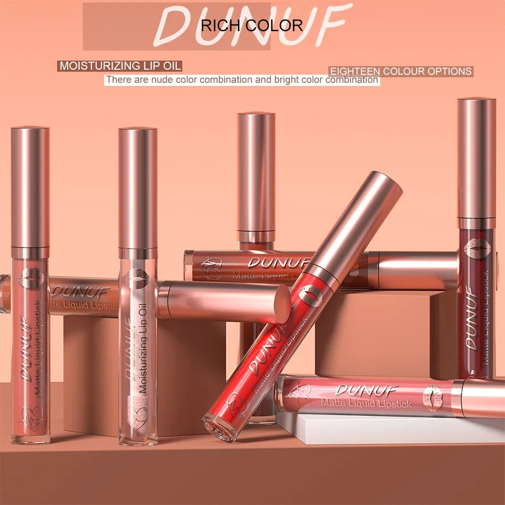 12-Pc Matte Lipstick Set – Waterproof & Long-Lasting Lip Gloss