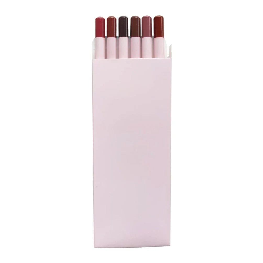 6-Piece Waterproof Matte Lip Liner Set | Vegan, Long-Lasting