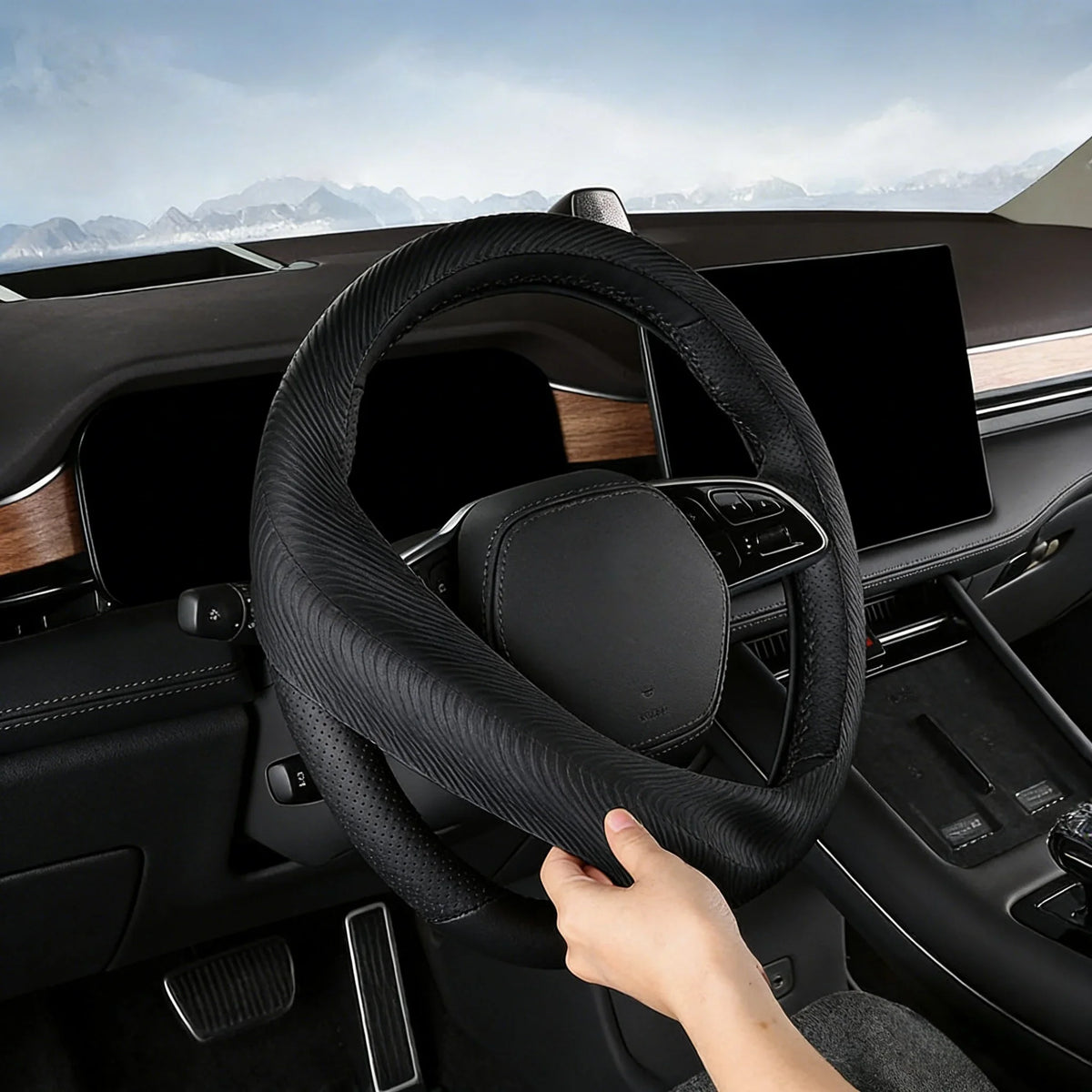 Non-Slip Silicone Steering Wheel Cover – 38cm Universal Fit