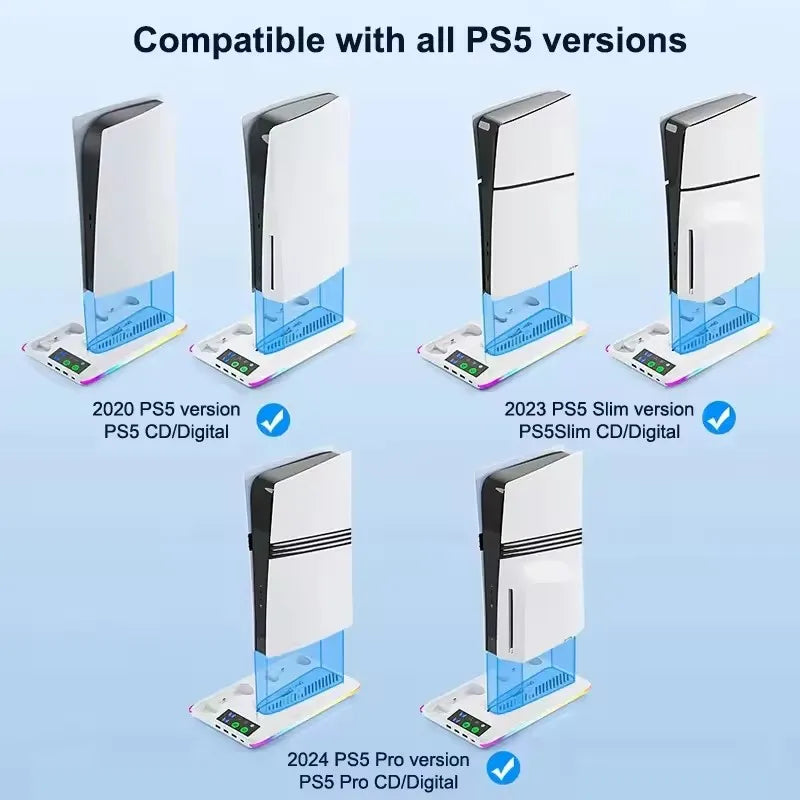 PS5 Cooling Stand with Controller Charger & USB Hub | PS5 Pro Slim
