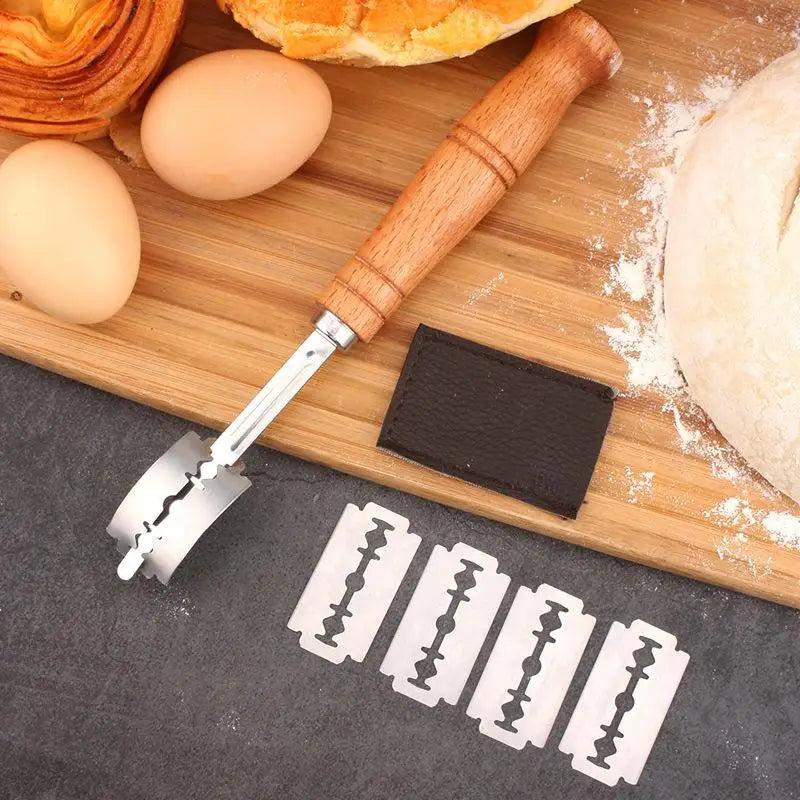 5-Blade Bread Scoring Knife – Stainless Steel & Beechwood