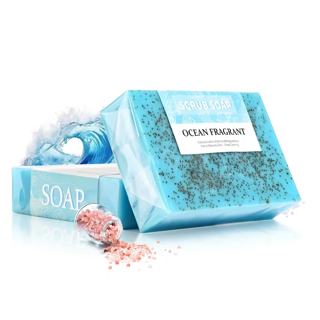 Natural Sea Salt Exfoliating Scrub Soap – Face & Body Polish