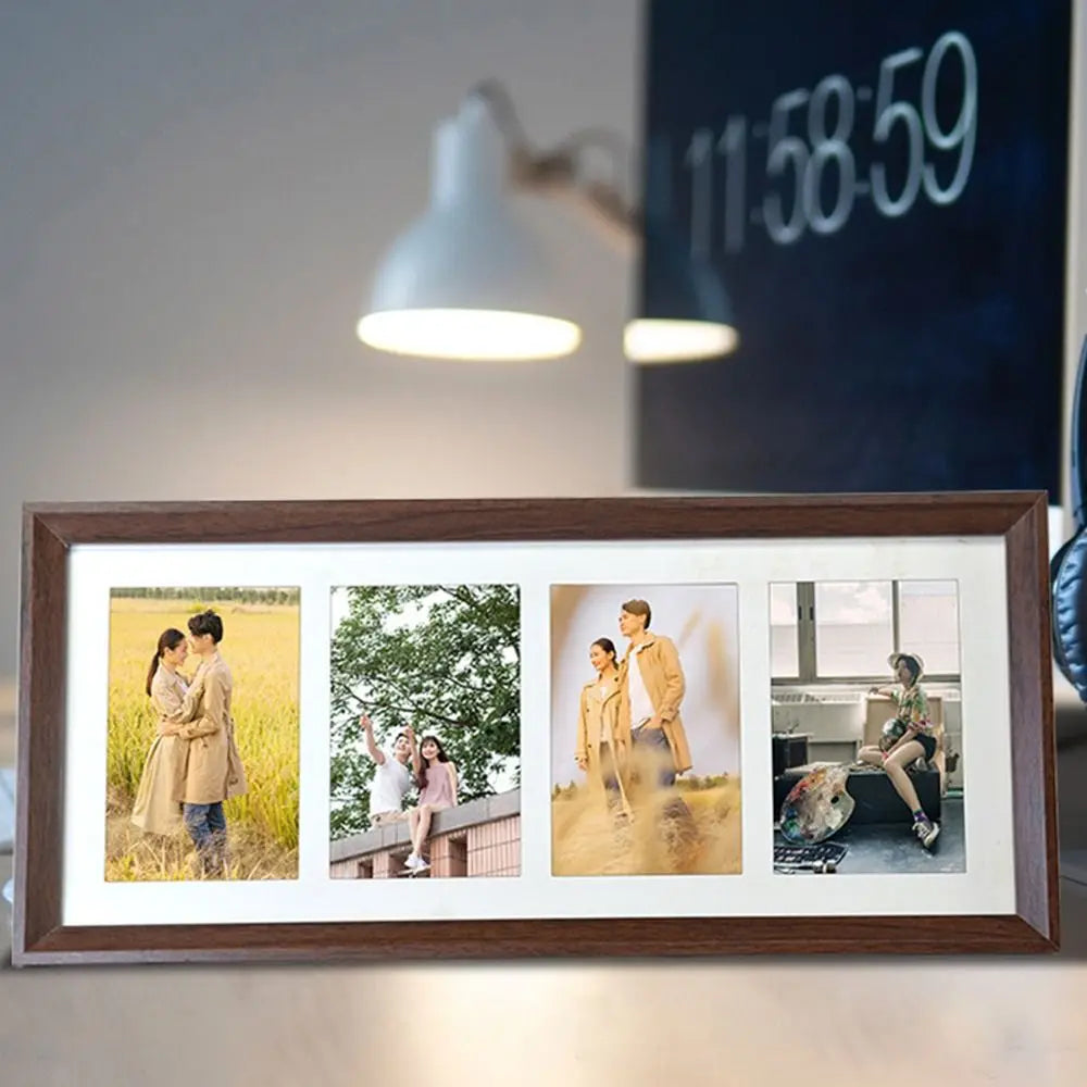 Modern 6-Inch Wooden Collage Photo Frame | Desktop Stand