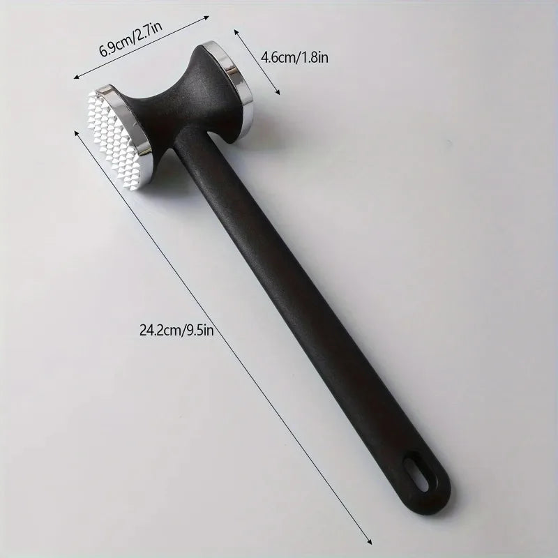 Stainless Steel Meat Tenderizer Hammer with Rubber Grip