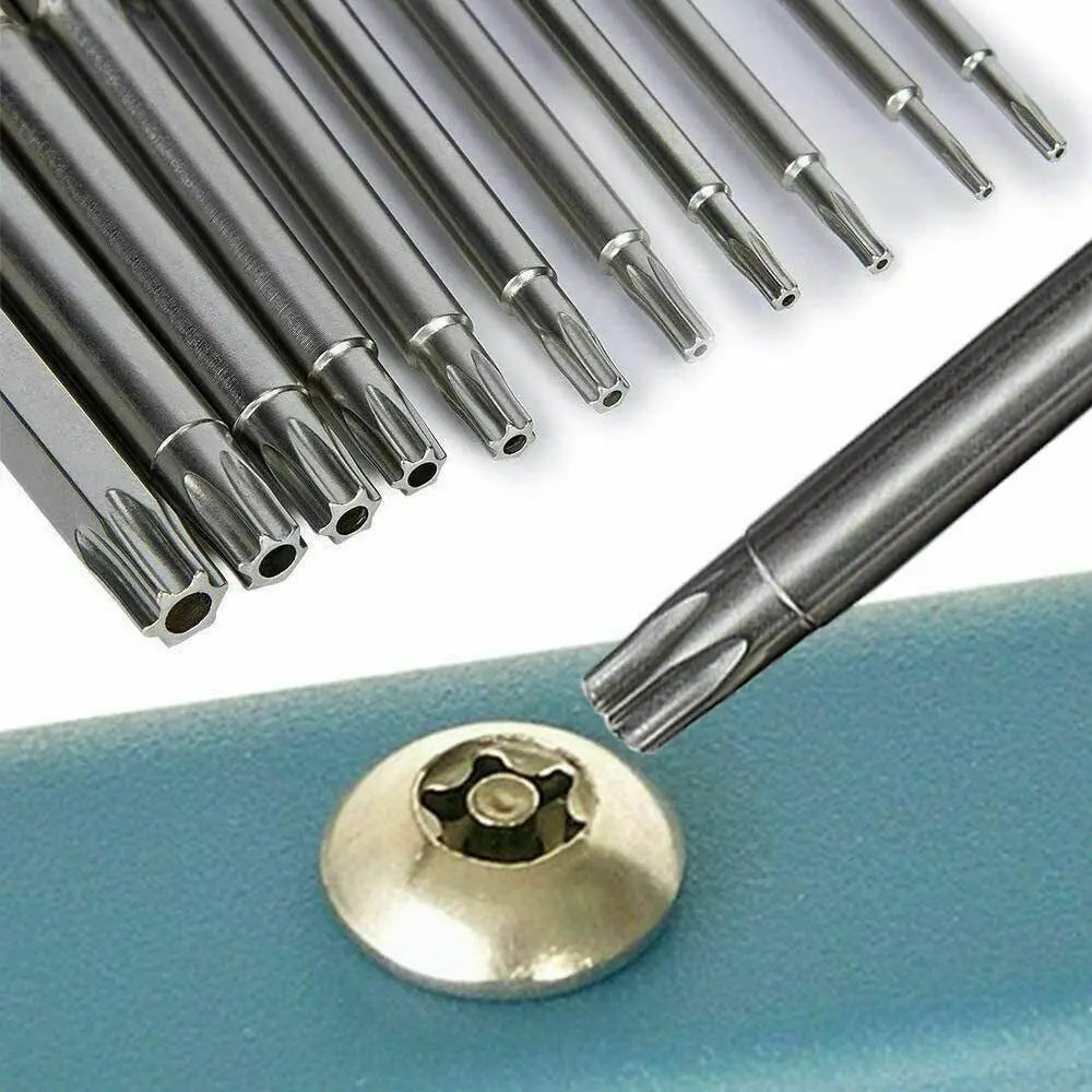 11-Pc Magnetic Torx Security Bit Set T6–T40 | 1/4" Hex