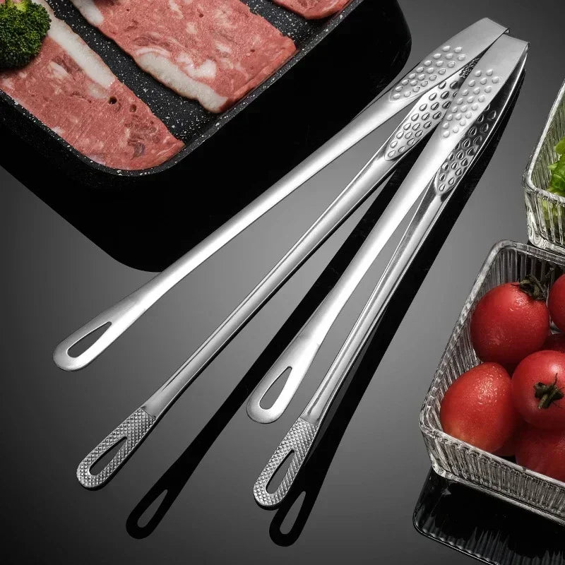 Stainless Steel Kitchen Tongs | BBQ Grill & Cooking Tweezers