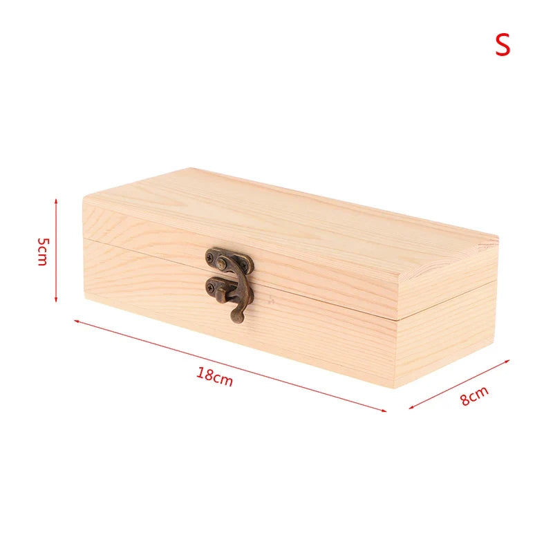 Rectangular Wooden Storage Box Organizer Case Simple Container