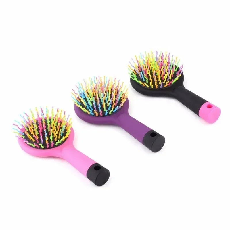 Kids Rainbow Detangling Pocket Comb – 4-Color Travel Hair Brush