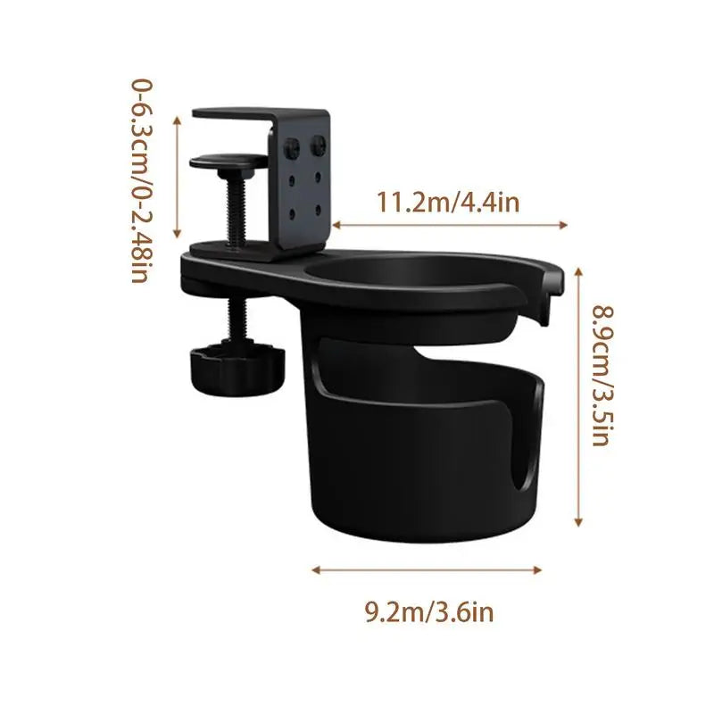 Desk Cup Holder Clamp Adjustable Anti-spill Coffee 360 Degree