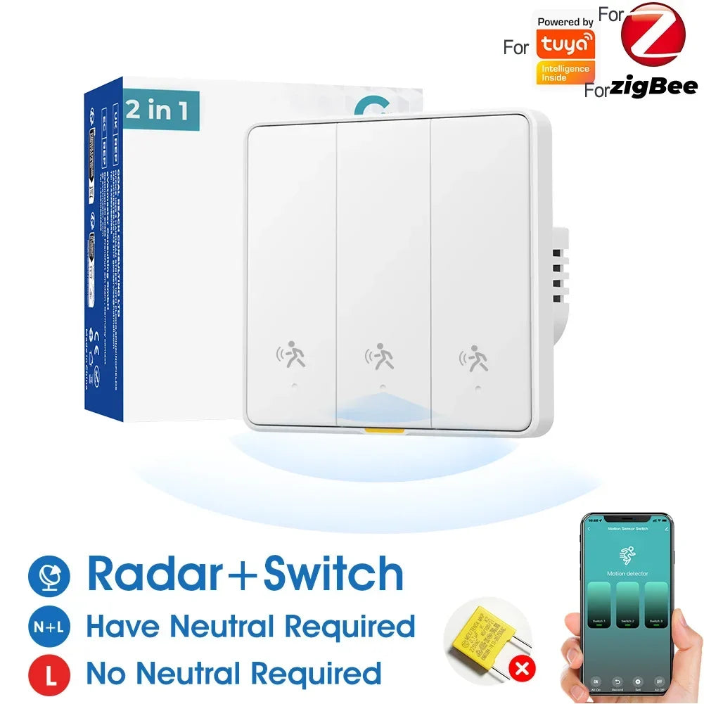 ZigBee Smart Wall Switch | AC 110–240V | Black & White