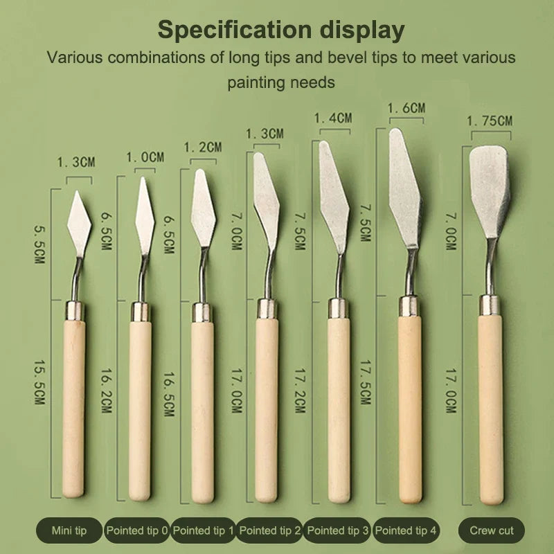 Stainless Steel Palette Knife Set – Oil Painting Spatula Tools