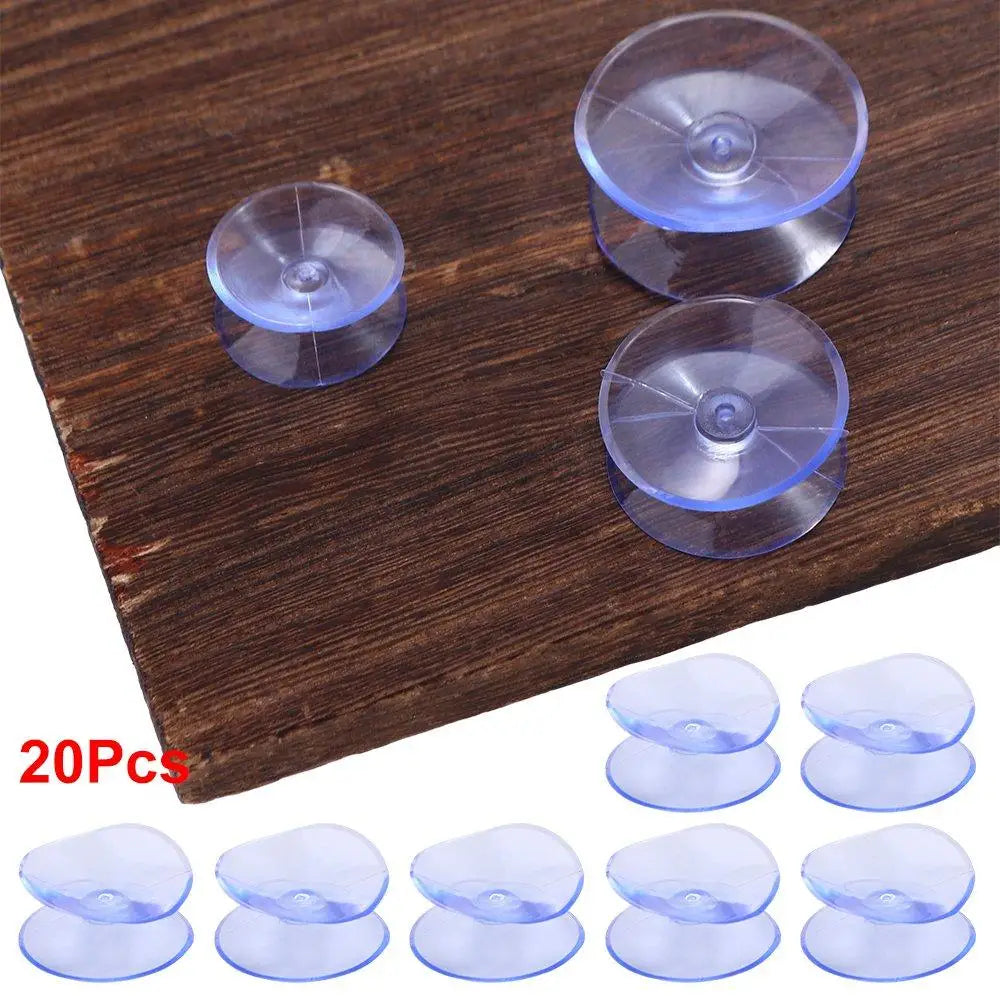 20Pcs Double-Sided Suction Cups – Clear Non-Slip PVC Pads