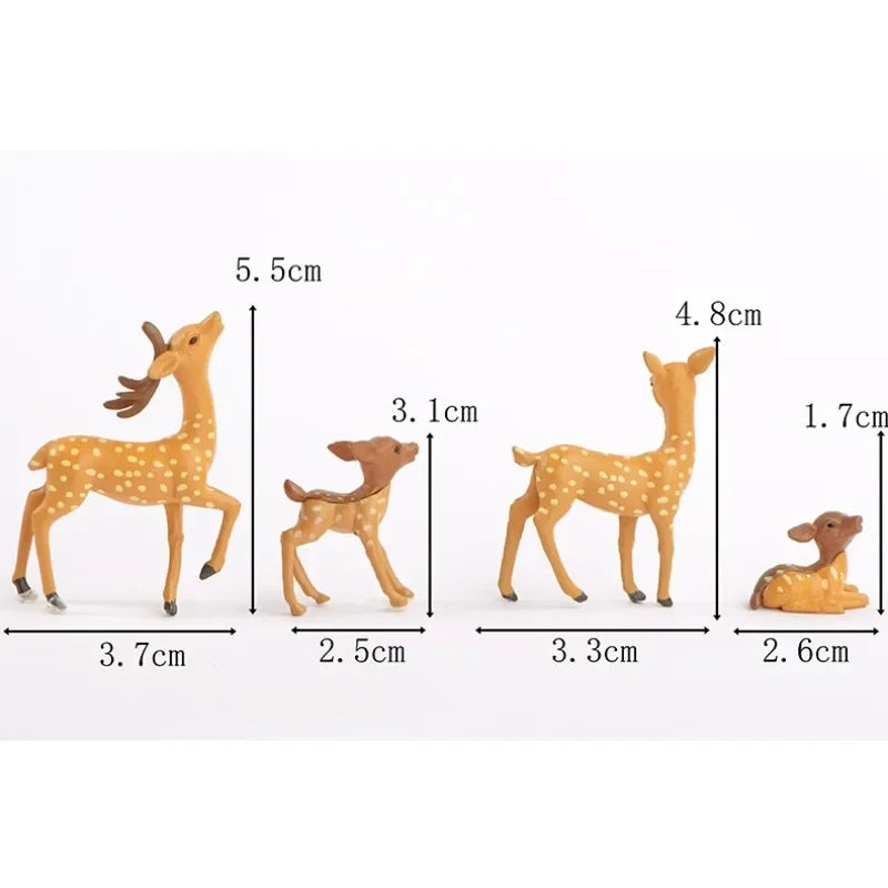 Mini Deer Realistic Elk Figurine Woodland Animal Figurines Desktop