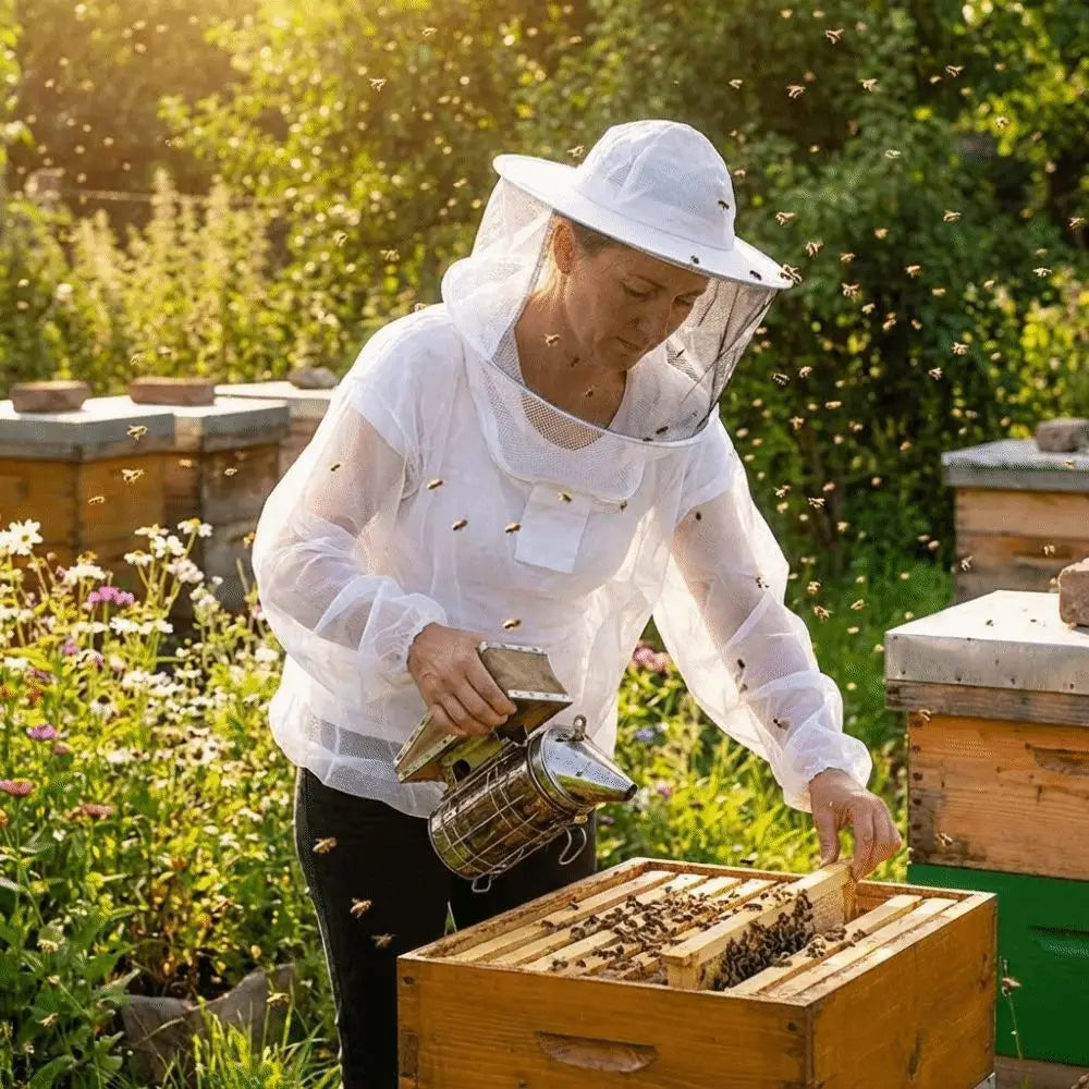 Breathable Mesh Beekeeping Jacket with Hooded Veil | Half Body