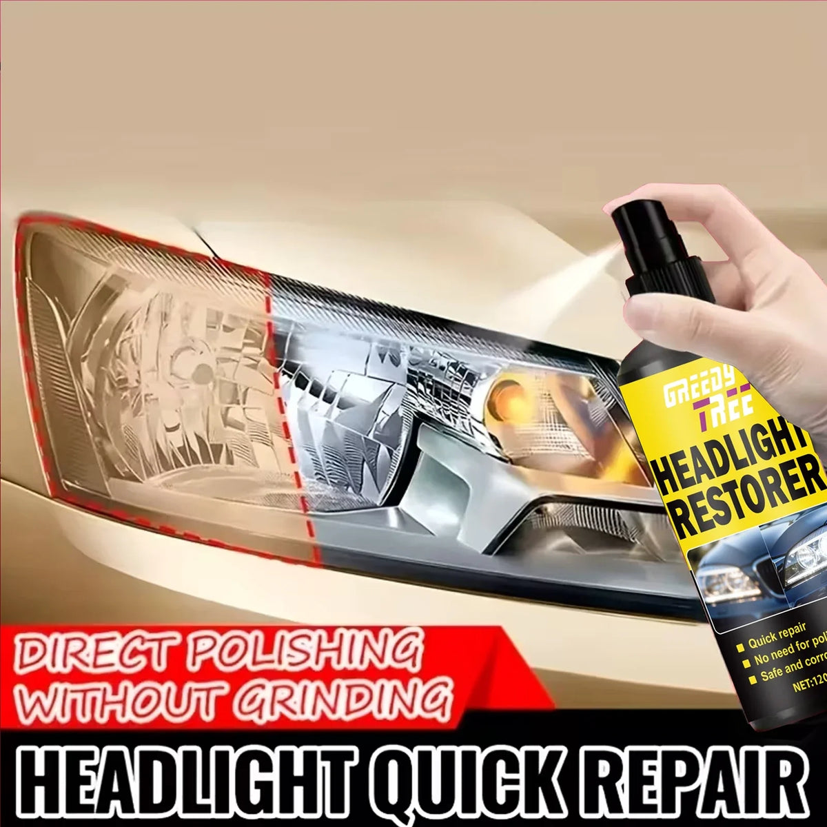 Headlight Lens Restoration Kit – Removes Yellowing & Oxidation