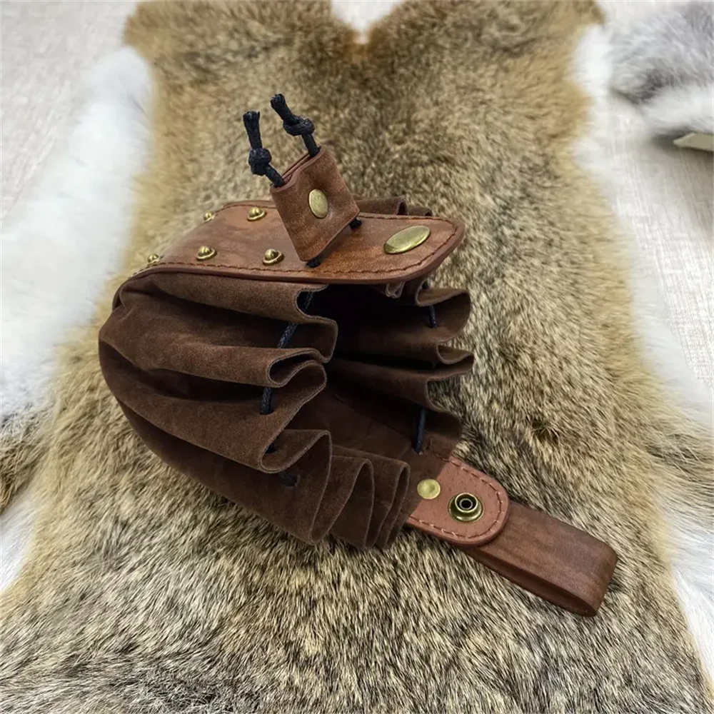 Vikings Rune Pouch String Coins Drawstring Bag Costume Vintage