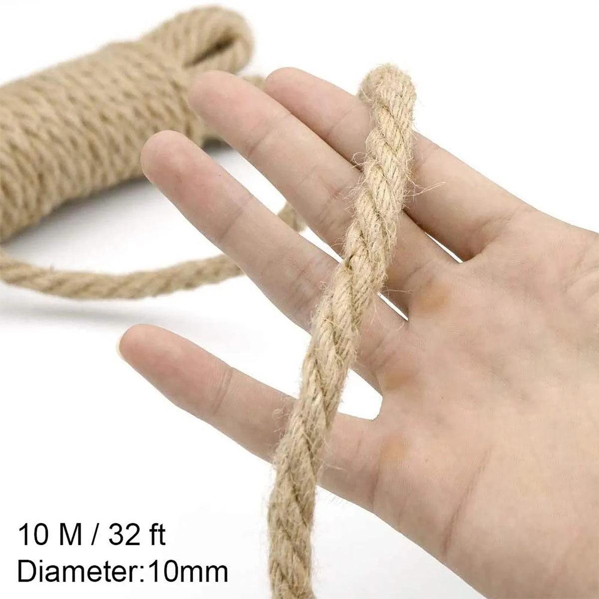 10mm Natural Hemp Jute Rope 10M – DIY, Crafts & Floristry