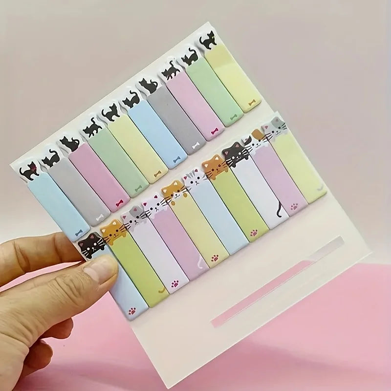 150-Sheet Cute Cat Sticky Notes – Memo Pads & Bookmarks