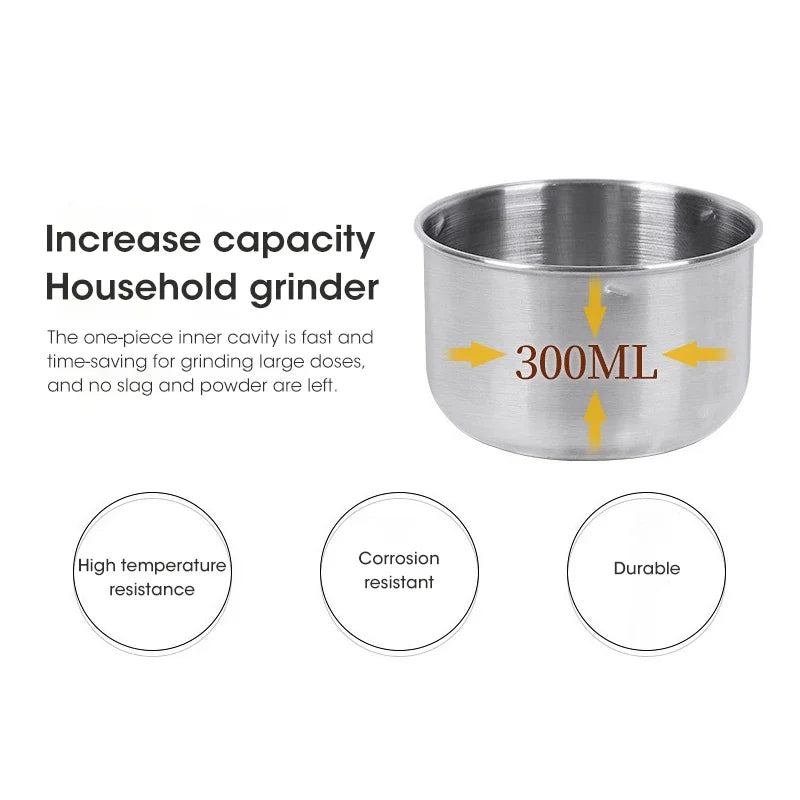 Mini Electric Spice & Coffee Grinder 300ml | 2/4 Blade Grain Mill