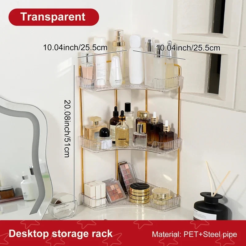 3-Tier Corner Bathroom Counter Organizer Makeup Cosmetic Storage