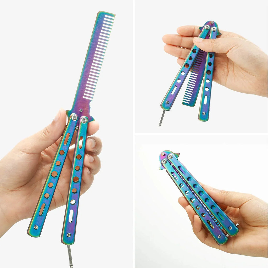 Rainbow Butterfly Comb – Foldable Stainless Steel Training Tool