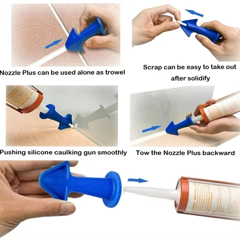 3-Piece Silicone Caulking Nozzle Kit (6.5R, 10R, 13R) Reusable