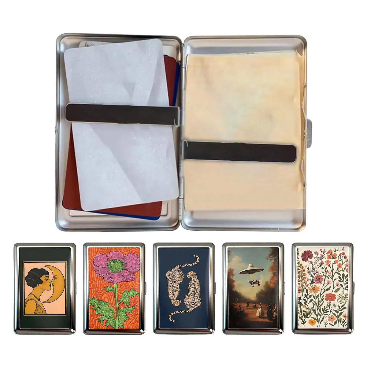 Vintage Metal Card Holder – Slim Press-Buckle Case for Cards
