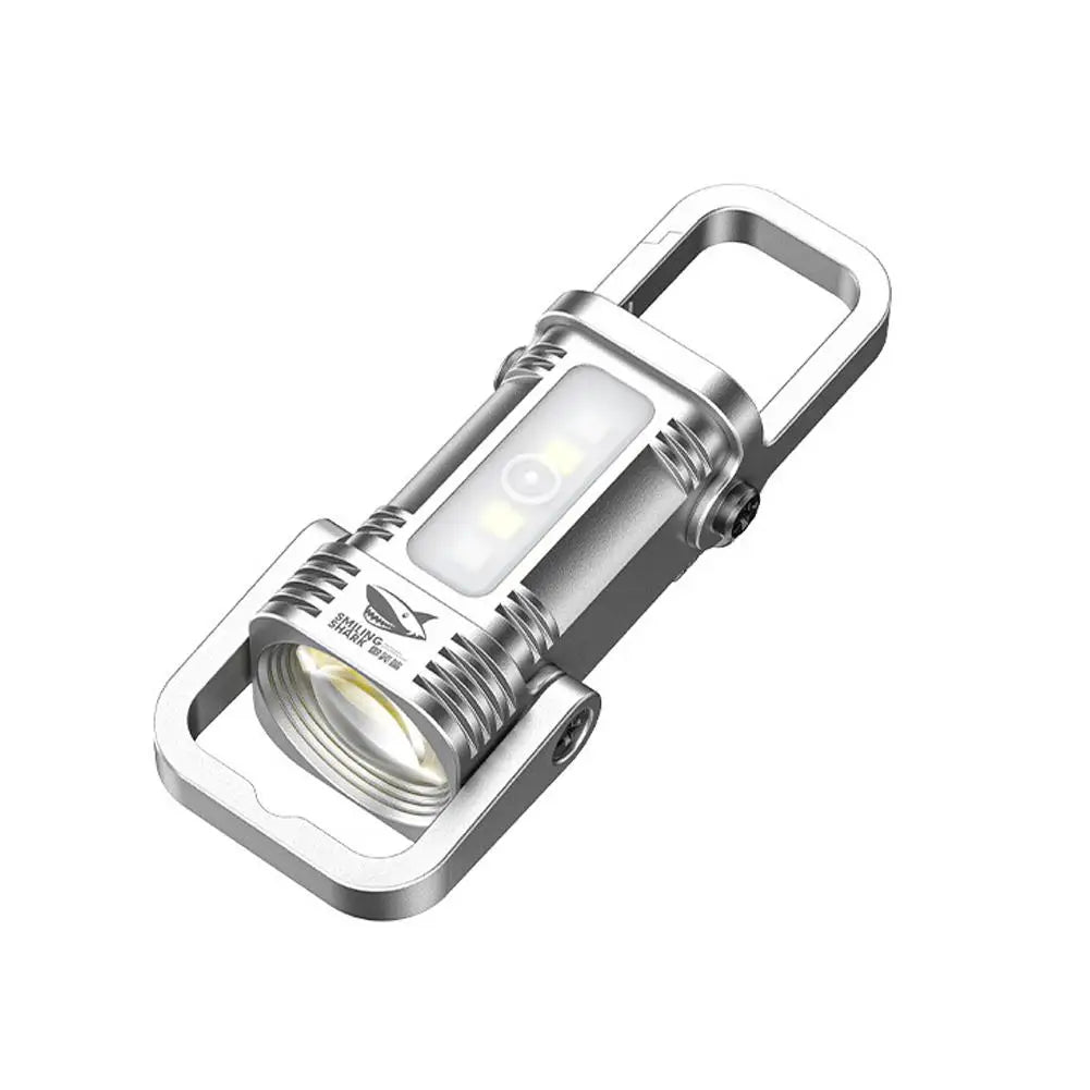 Rechargeable COB Keychain Flashlight – 7-Mode IPX4 Waterproof
