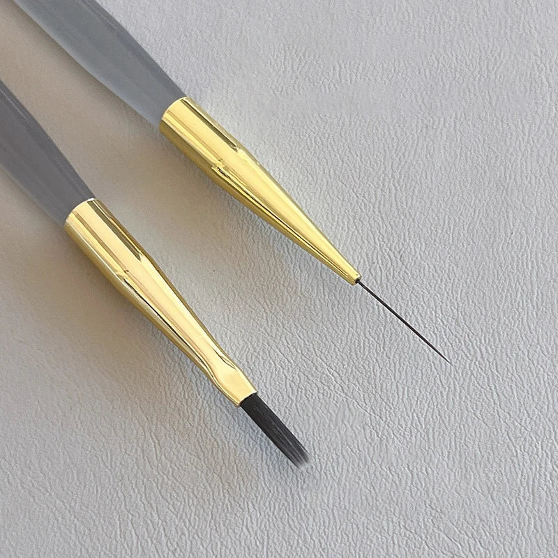 Dual-End Nail Art Liner & Grid Brush | DIY Stripe Design