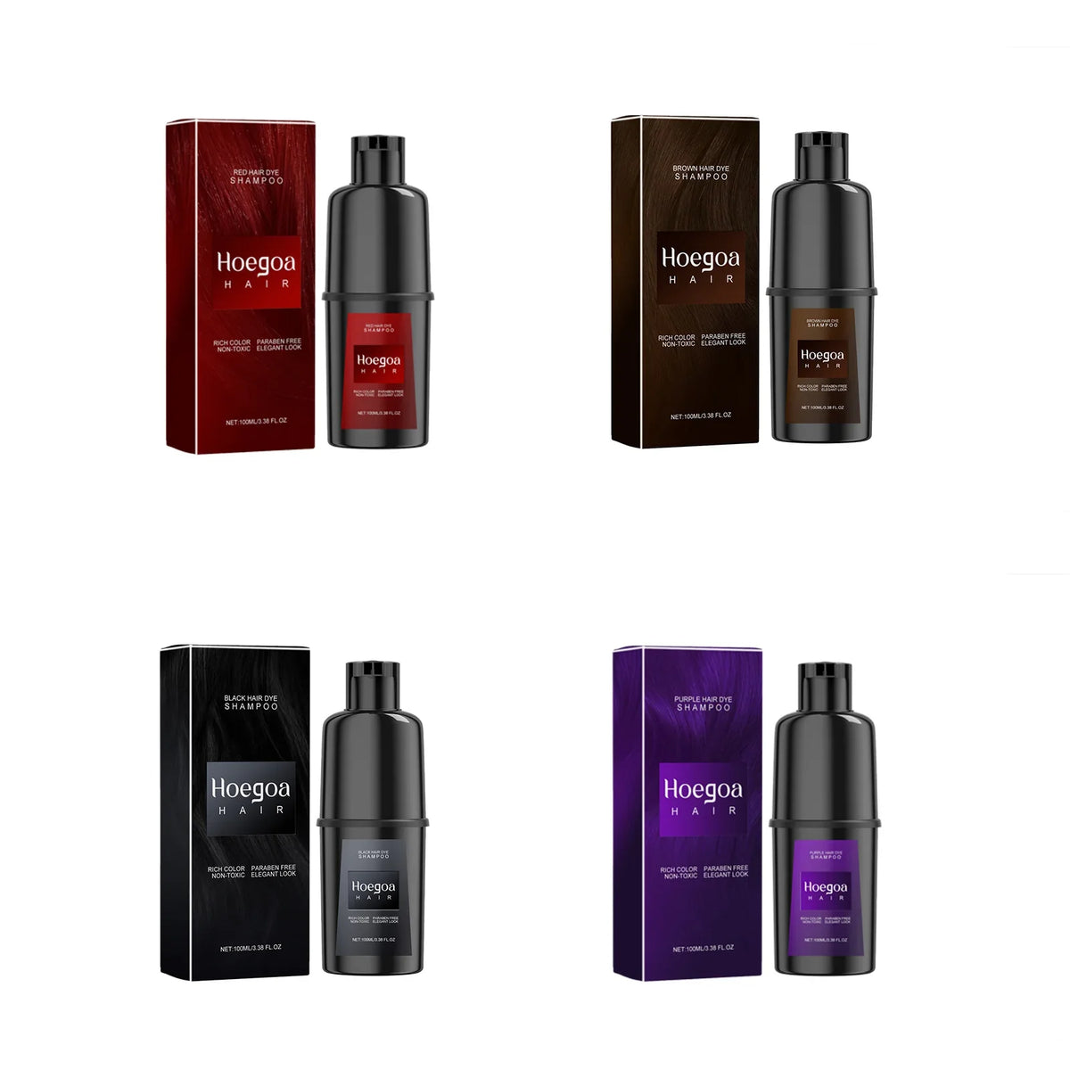 HOEGOA Instant Hair Color Shampoo – Grey Coverage for Men & Women